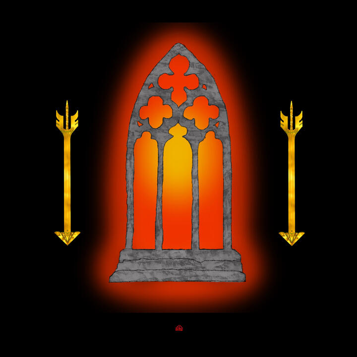 Trinitas - Part of the Red, Black, Gold series - digital illustration made in Procreate on iPad, 2026