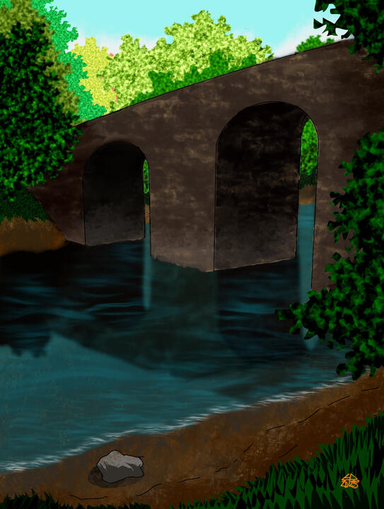 Riversedge, digital illustration made in Procreate on iPad, 2023