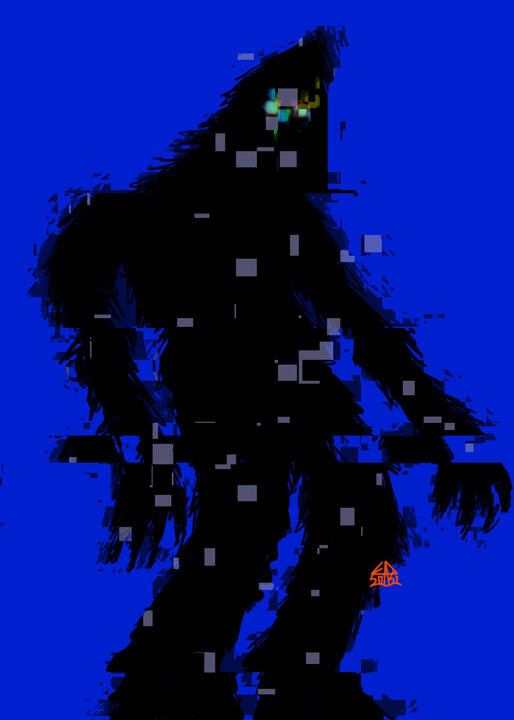 Glitchsquatch, digital illustration made in Procreate on iPad, 2021