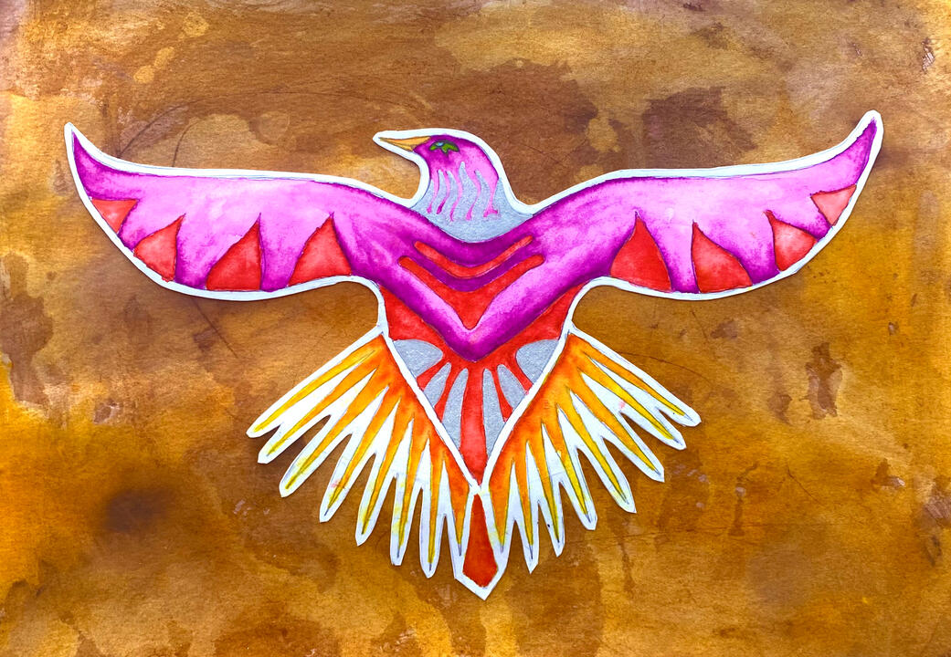For The Birds (Bird Thang), 12”x9”, mixed media on paper, 2026