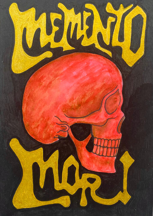 Memento Miri, 5”x7”, mixed media on paper, 2026