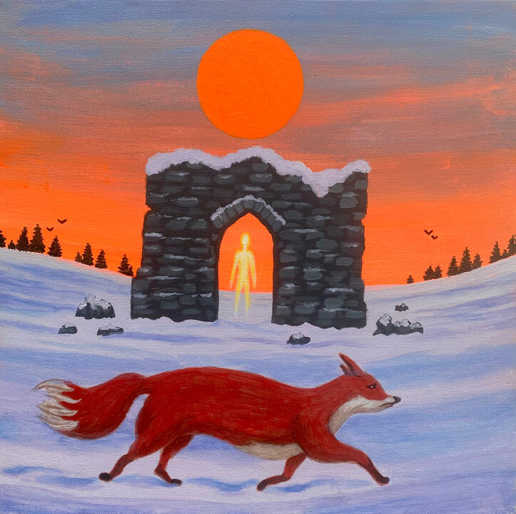 Fox On The Run (From Trauma), 12”x12”, 2026