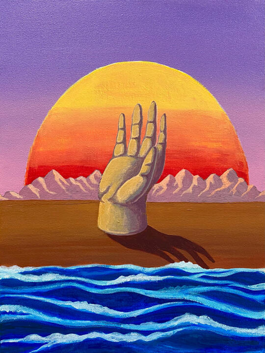 The Return To Quasar Shores, 12”x16”, 2026